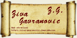 Živa Gavranović vizit kartica